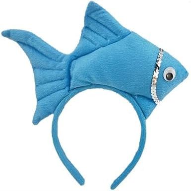 GANPUB 1Pc Goldfish Marine Life Sea Animal Costume Headband Accessories for Halloween Dress Up,Women's Fashion Headbands,Headbands for Women's Hair, Wide for HairBlue