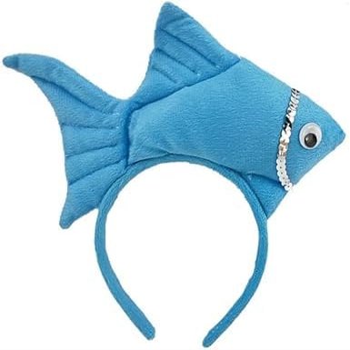 GANPUB 1Pc Goldfish Marine Life Sea Animal Costume Headband Accessories for Halloween Dress Up,Women's Fashion Headbands,Headbands for Women's Hair, Wide for HairBlue