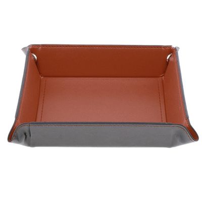 Xiaojikuaipao Dice Tray for Rolling PU Leather Red Blue Black Board Games Trays Desktop Round Case Portable Table Games Dice Set Felt Lined Tray Pad Dice Set Tablegame Phone - Brown