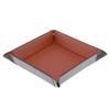 Xiaojikuaipao Dice Tray for Rolling PU Leather Red Blue Black Board Games Trays Desktop Round Case Portable Table Games Dice Set Felt Lined Tray Pad Dice Set Tablegame Phone - Brown view 2