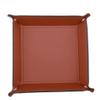 Xiaojikuaipao Dice Tray for Rolling PU Leather Red Blue Black Board Games Trays Desktop Round Case Portable Table Games Dice Set Felt Lined Tray Pad Dice Set Tablegame Phone - Brown view 3