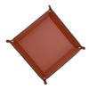Xiaojikuaipao Dice Tray for Rolling PU Leather Red Blue Black Board Games Trays Desktop Round Case Portable Table Games Dice Set Felt Lined Tray Pad Dice Set Tablegame Phone - Brown view 4