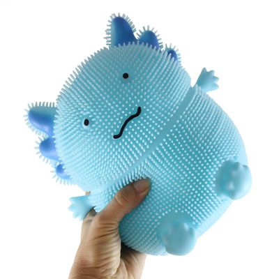 1 Blue Jumbo 8" Axolotl Puffer Air- Filled Squeeze Stress Balls - Walking Fish - Sensory, Stress, Fidget Toy (1 Blue Axolotl)