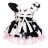 ABEWIP Baby Girls Dalmatian Cow Puppy Dog Tutu Dress Toddlers Santa Romper Dress Infants Halloween Dress up Outfit with Headband Halloween Birthday Party Dress Up for Kids Pink Cow 6-12M view 2