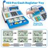 Calculator Cash Register - 103 Pcs Toy Cash Register, Store Set with Microphone, Credit Card and Banking for Kids, Early Math Skills Toys Gifts for 3, 4, 5, 6 7 8+ Years Old Boy Girl view 2