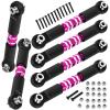 BRCatWPark 6pcs Aluminum Turnbuckles Camber Links Upgrades Part for 1/10 Granite 3S BLX(Mega550) Senton 3S BLX(Mega550) Vorteks 3S BLX(Mega550),RC Alloy Adjustable Turnbuckles Hop-Up,Pink view 1