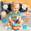 ZCOINS Toddler Travel Toys Busy Cube, Montessori Busy Board for Toddlers, Fine Motor Skills Toys for 1.5-2 Year Old, Toddler Stocking Stuffers Airplane Activitie Cube 18 Months Fidget Board Gift view 2