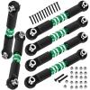 BRCatWPark 6pcs Aluminum Turnbuckles Camber Links Upgrades Part for 1/10 Granite 3S BLX(Mega550) Senton 3S BLX(Mega550) Vorteks 3S BLX(Mega550),RC Alloy Adjustable Turnbuckles Hop-Up,Green view 1