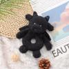 Apricot Lamb Dragon Rattle Soft Baby Rattle for Boys and Girls, Plush Stuffed Animal Rattle Toy Lovey for The Newborn, 0-3 Months, 0-6 Months and Above, 4.8 Inches (Black) view 2