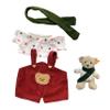 LICHADUOLE 9-12"/30cm Teddy Bear Clothes Stuffed Animals Outfit Medium Bartholomew Bear Overalls, Short-Sleeve Tee & Scarf 3-Piece Set(NO Doll) view 1