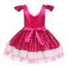 ABEWIP Baby Girls Dalmatian Cow Puppy Dog Tutu Dress Toddlers Santa Romper Dress Infants Halloween Dress up Outfit with Headband Halloween Birthday Party Dress Up for Kids Rose 6-9M view 2