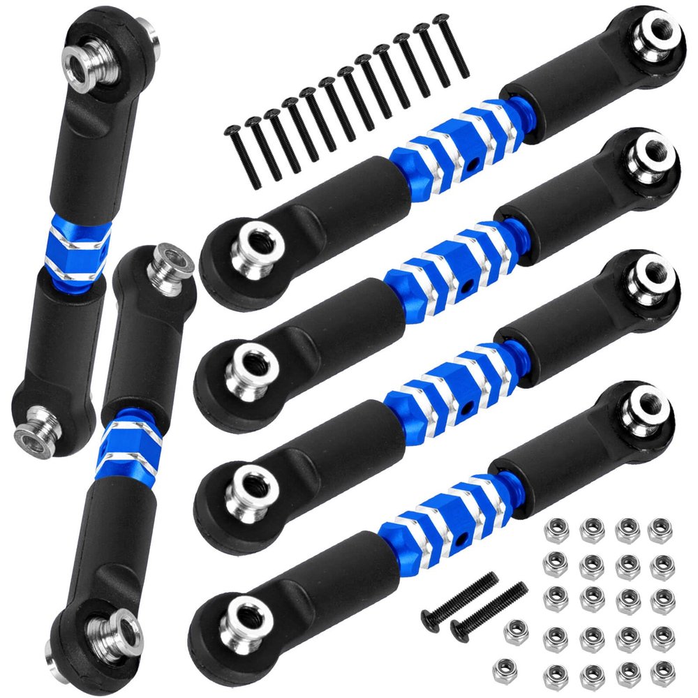 BRCatWPark 6pcs Aluminum Turnbuckles Camber Links Upgrades Part for 1/10 Granite 3S BLX(Mega550) Senton 3S BLX(Mega550) Vorteks 3S BLX(Mega550),RC Alloy Adjustable Turnbuckles Hop-Up,Navy Blue