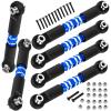 BRCatWPark 6pcs Aluminum Turnbuckles Camber Links Upgrades Part for 1/10 Granite 3S BLX(Mega550) Senton 3S BLX(Mega550) Vorteks 3S BLX(Mega550),RC Alloy Adjustable Turnbuckles Hop-Up,Navy Blue view 1