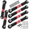 BRCatWPark 6pcs Aluminum Turnbuckles Camber Links Upgrades Part for 1/10 Granite 3S BLX(Mega550) Senton 3S BLX(Mega550) Vorteks 3S BLX(Mega550),RC Alloy Adjustable Turnbuckles Hop-Up,Red view 1