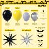 127PCS Black Yellow and Silver Balloons Arch Garland Kit, Bat Theme Balloon Arch for Men with Foil Balloons for Baby Shower Bat Theme Birthday Party Decorations view 2