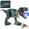 Tyrannosaurus Remote Control Dinosaur Toys for Kids 3-12, Adjustable Speed T Rex Toys with Mist Spray, Light & Roar - RC Robot Dinosaur Christmas, Birthday Gifts for Boys Girls (Green) view 1