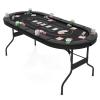 DORTALA Poker Table, 8 Player Foldable Blackjack Table with Cup Holders, Casino Grade Felt, Collapsible Legs, Oval Folding Texas Holdem Poker Table for Card Games, Black view 1