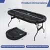DORTALA Poker Table, 8 Player Foldable Blackjack Table with Cup Holders, Casino Grade Felt, Collapsible Legs, Oval Folding Texas Holdem Poker Table for Card Games, Black view 2
