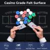 DORTALA Poker Table, 8 Player Foldable Blackjack Table with Cup Holders, Casino Grade Felt, Collapsible Legs, Oval Folding Texas Holdem Poker Table for Card Games, Black view 3