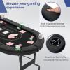 DORTALA Poker Table, 8 Player Foldable Blackjack Table with Cup Holders, Casino Grade Felt, Collapsible Legs, Oval Folding Texas Holdem Poker Table for Card Games, Black view 4