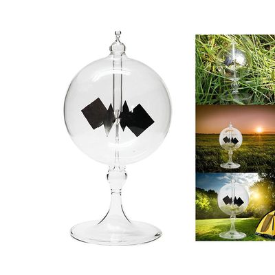 Clear Solar Power Radiometer Crookes Solar Energy Vanes Windmill Home Desk Decoration Handmade