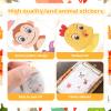 1000pcs Round Animal Stickers - 16 Design Cartoon Wild Roll for Teacher Reward, Classroom, Home, School, Envelope, Card Decoration view 3