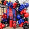 Black Red and Blue Balloons Arch Garland Kit, Spider Theme Balloon Arch for Men with Foil Balloons for Baby Shower Spider Theme Birthday Party Decorations view 1
