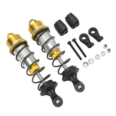 2Pcs RC Car Shock Absorber Aluminum Alloy Balancing Drive High Elasticity RC Front Shock Damper for ARRMA 1/7 1/8 (Gold)