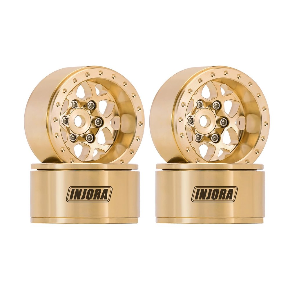 INJORA 1.0 Brass Beadlock Wheel -4.7mm Offset Rim for TRX4M Ascent18 SCX24 FCX24 1/24 1/18 RC Upgrade