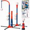 3-in-1 Baseball Set for Kids and Toddlers Ages 3-5  Includes Tee Ball Stand, Hanging Tee, Automatic Ball Launcher, and 6 Softballs  Adjustable Height for Indoor/Outdoor Play  Sports Gift for Boys view 1