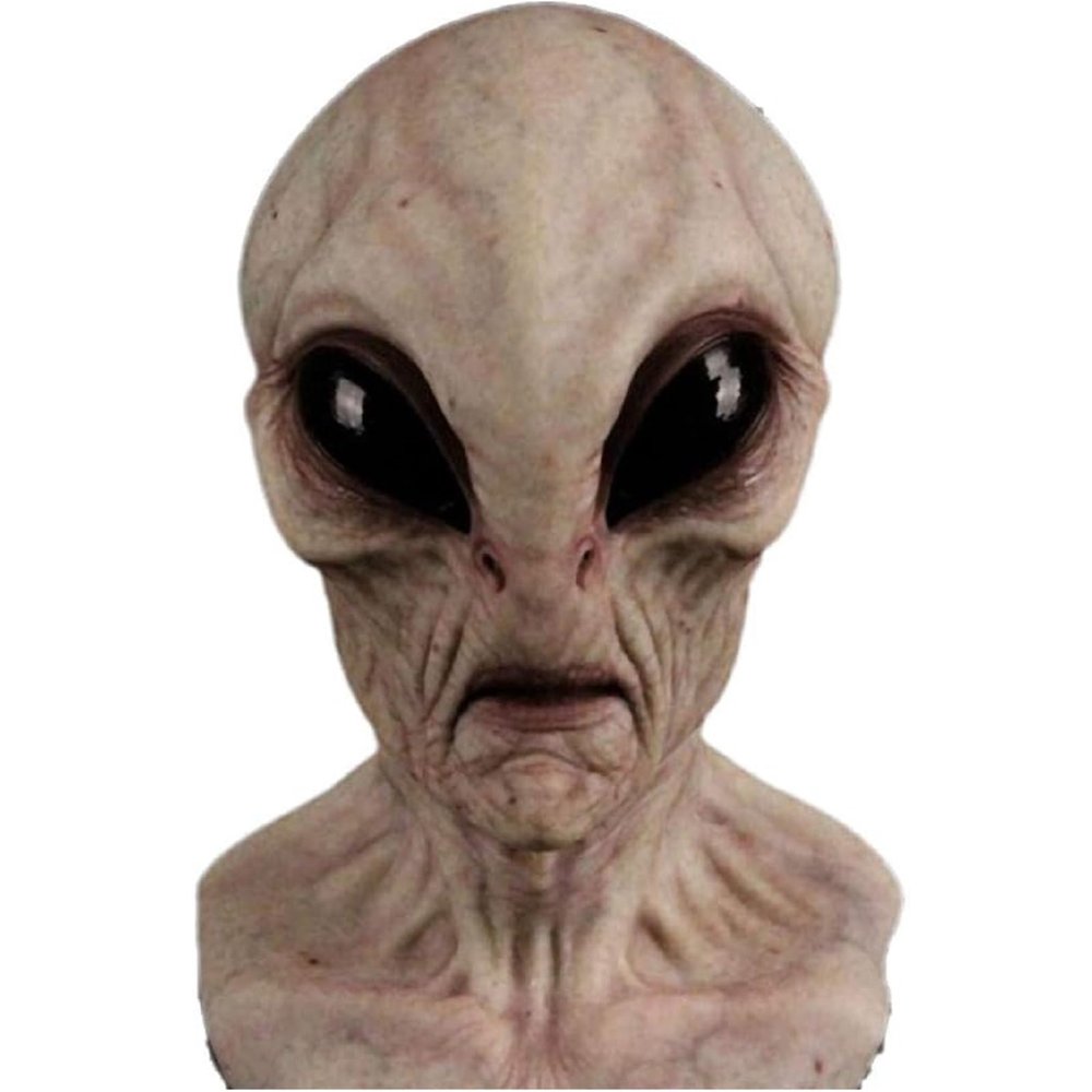 GpahrrDnij Realistic Mask Alien Mask Halloween Head Masks Deluxe Novelty Dress for Halloween Carnival Costume Party (D1)