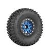 WONFAST 4PCS 1.55 Inch Aluminum Alloy 5Spoke Beadlock Wheel Rim Tyre and 95mm Rubber Tires Set for 1/10 RC Rock Crawler Car Upgrade Parts for Tamiya Axial AX90069 D90 TF2 CC01 LC70 (Blue Black) view 2