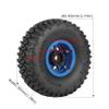 WONFAST 4PCS 1.55 Inch Aluminum Alloy 5Spoke Beadlock Wheel Rim Tyre and 95mm Rubber Tires Set for 1/10 RC Rock Crawler Car Upgrade Parts for Tamiya Axial AX90069 D90 TF2 CC01 LC70 (Blue Black) view 3