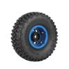 WONFAST 4PCS 1.55 Inch Aluminum Alloy 5Spoke Beadlock Wheel Rim Tyre and 95mm Rubber Tires Set for 1/10 RC Rock Crawler Car Upgrade Parts for Tamiya Axial AX90069 D90 TF2 CC01 LC70 (Blue Black) view 4