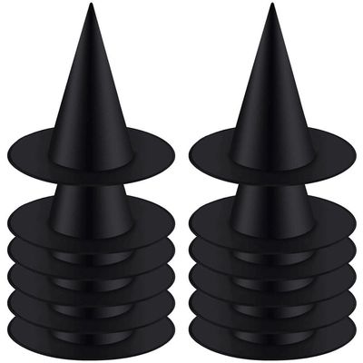 12pcs Witch Hat, Black Witches Hat Halloween Hat Kids Witches Hats for Women Halloween Accessories