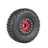 WONFAST 4PCS 1.55 Inch Aluminum Alloy 5Spoke Beadlock Wheel Rim Tyre and 95mm Rubber Tires Set for 1/10 RC Rock Crawler Car Upgrade Parts for Tamiya Axial AX90069 D90 TF2 CC01 LC70 (Red Black) view 3