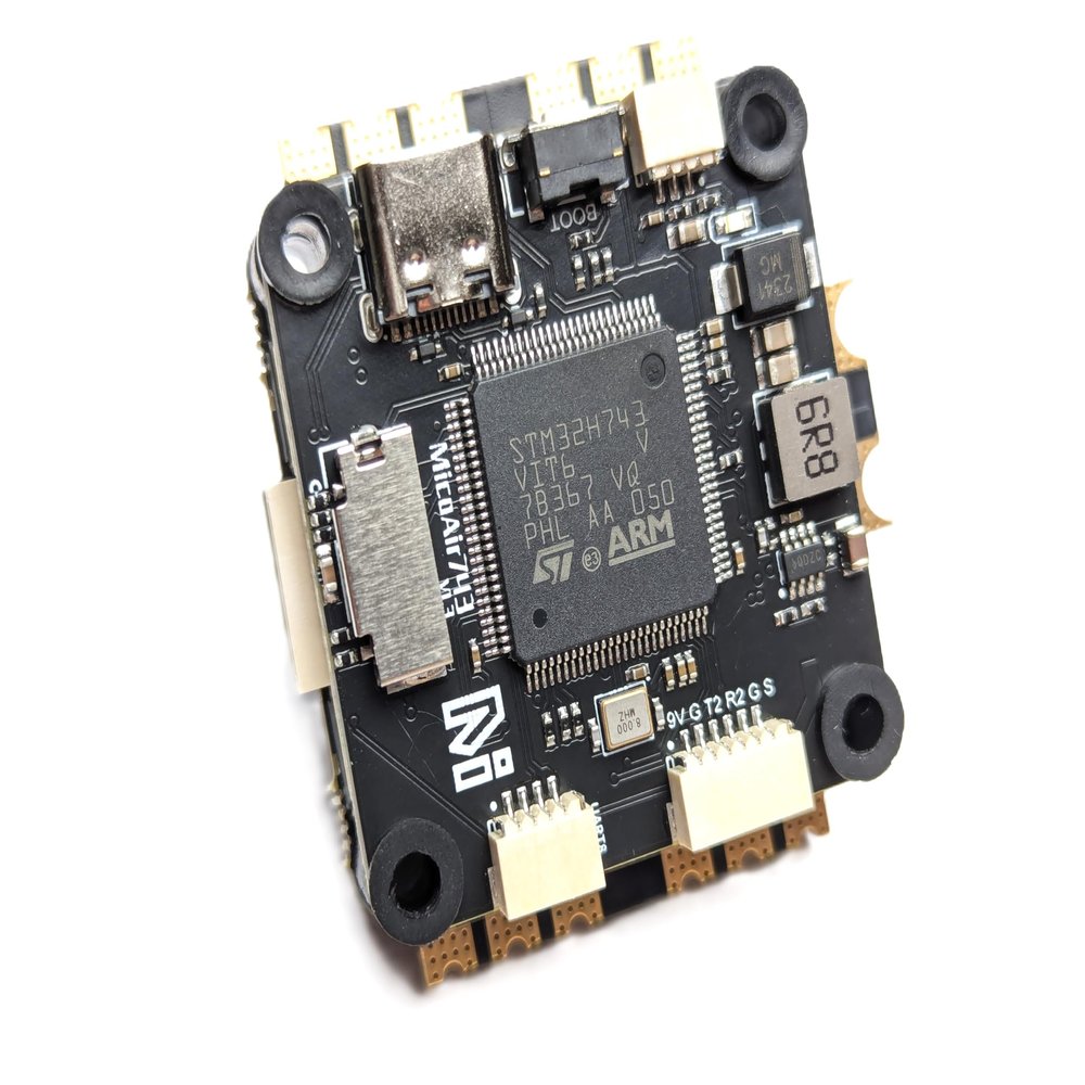MicoAir H743 Flight Controller Stack with 4in1 50A Bluejay 48K ESC FC&ESC Support Ardupilot/Betaflight/INAV/PX4 for O3 Air Unit FPV