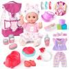 AuntyFey Baby Doll with Accessories Set, Baby Dolls Set for Toddler Girls 3-5 6-12, Baby Doll Playset, Baby Dolls for 5 Year Old Girls, Baby Doll Toys Pretend Play Toy(Backpack) view 1