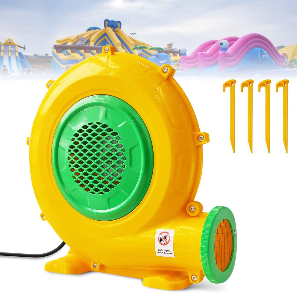 Puligoth Bounce House Blower: 480W Air Blower for Inflatables with Double Sided Fan Blade, Portable and Powerful for Bouncy Castle, Water Slide, Jump Slides, Inflatable Arch