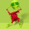 Dancing Skeleton Toywind Up Toyskeleton Toy Desktop Mini 3D Print Shaking Skull Doll Spring Clockwork Toy Funny(Green) view 1