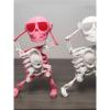 Dancing Skeleton Toywind Up Toyskeleton Toy Desktop Mini 3D Print Shaking Skull Doll Spring Clockwork Toy Funny(Green) view 3