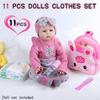 11 Pcs Reborn Baby Doll Clothes Girl 20-22 Inch Newborn Baby Outfits and Diapers Bag Backpack Accessories, Babies Pretend Play Set view 2
