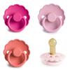 FRIGG Natural Rubber Baby Pacifier 4-Pack Rosy Romance | Made in Denmark | BPA-Free (6-18 Months) view 1