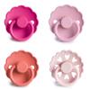 FRIGG Natural Rubber Baby Pacifier 4-Pack Rosy Romance | Made in Denmark | BPA-Free (6-18 Months) view 2