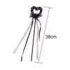 2 Pieces Heart Shaped Wands Costume Props Heart Shaped Fairy Wands Halloween Wand Angel Magic Wand for Christmas Halloween Party Cosplay, 15 Inches, Black view 3