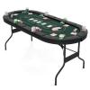 DORTALA Poker Table, 8 Player Foldable Blackjack Table with Cup Holders, Casino Grade Felt, Collapsible Legs, Oval Folding Texas Holdem Poker Table for Card Games, Green view 1