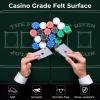 DORTALA Poker Table, 8 Player Foldable Blackjack Table with Cup Holders, Casino Grade Felt, Collapsible Legs, Oval Folding Texas Holdem Poker Table for Card Games, Green view 3