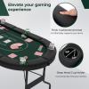DORTALA Poker Table, 8 Player Foldable Blackjack Table with Cup Holders, Casino Grade Felt, Collapsible Legs, Oval Folding Texas Holdem Poker Table for Card Games, Green view 4