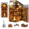 CCCDF Book Nook Kit, DIY Miniature House Kit 3D Wooden Puzzle for Adults Booknook Kit with Dust Cover Book Decor Bookshelf Decoration Decorative Bookends Women Craft Gifts for Teens (Public Library) view 1
