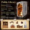 CCCDF Book Nook Kit, DIY Miniature House Kit 3D Wooden Puzzle for Adults Booknook Kit with Dust Cover Book Decor Bookshelf Decoration Decorative Bookends Women Craft Gifts for Teens (Public Library) view 2